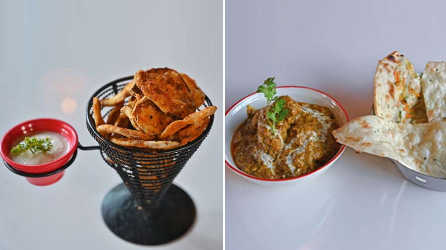 L-R: Kolokiti and Mughlai Chicken