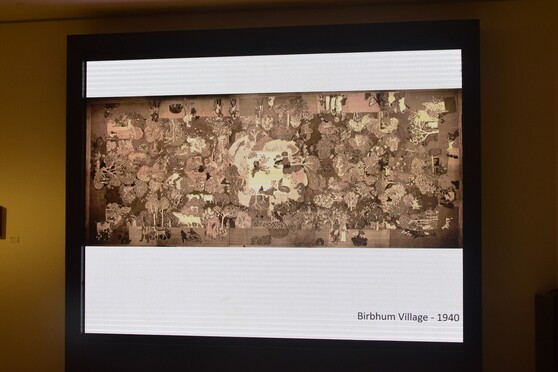 ‘Birbhum Village’, 1940. In this mural, BinodeBehari Mukherjee brings together the totality of life. It depicts the narrative of human life unfolding in a landscape in a pattern of a scroll with no single direction of view or a chronological pattern.