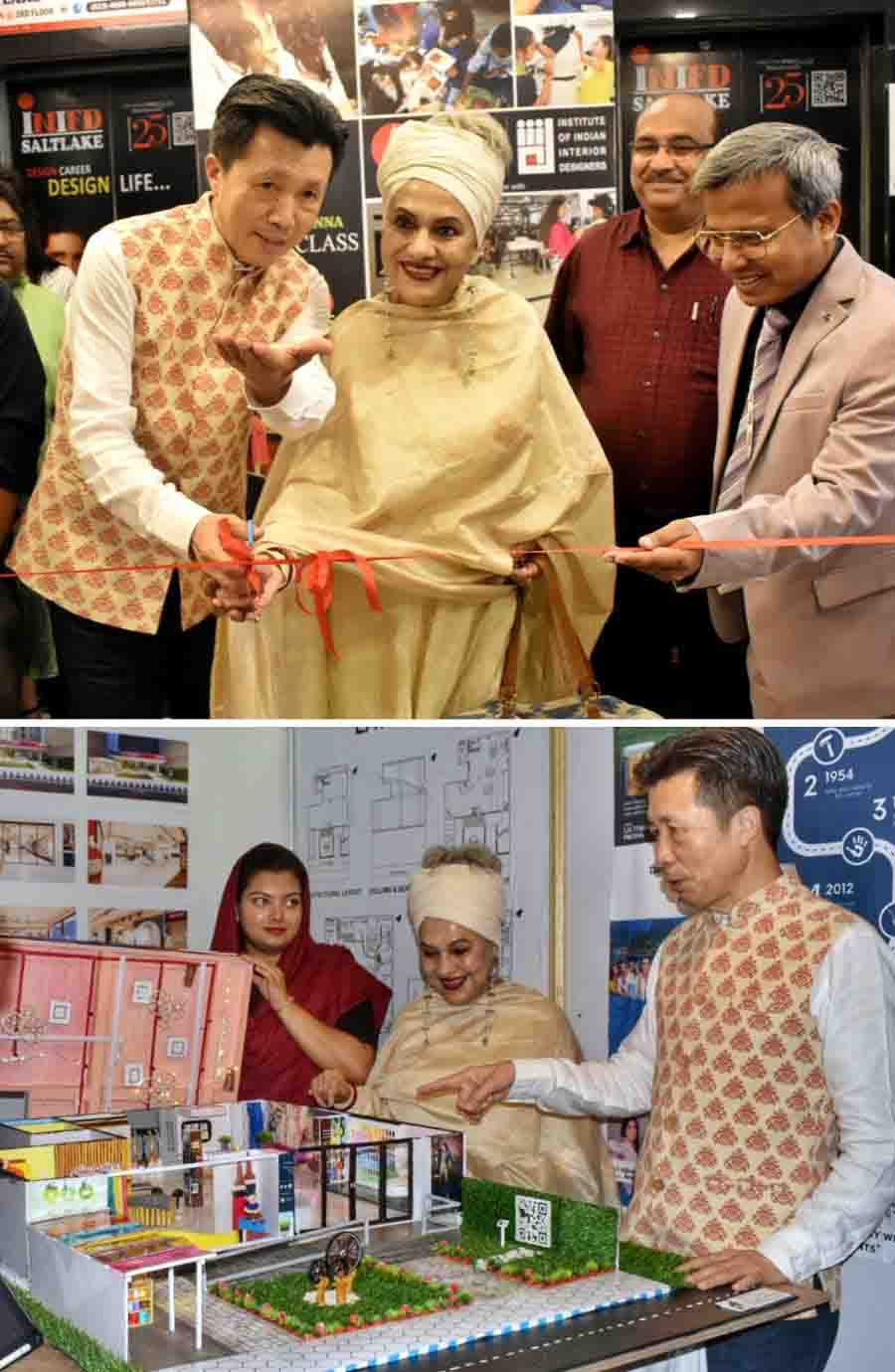 INIFD, INFUSIO 2023 exhibition was inaugurated by consul general of the People's Republic of China Zha Liyou and eminent dancer Alokananda Roy along with other dignitaries and students at INIFD Salt Lake campus on Thursday  