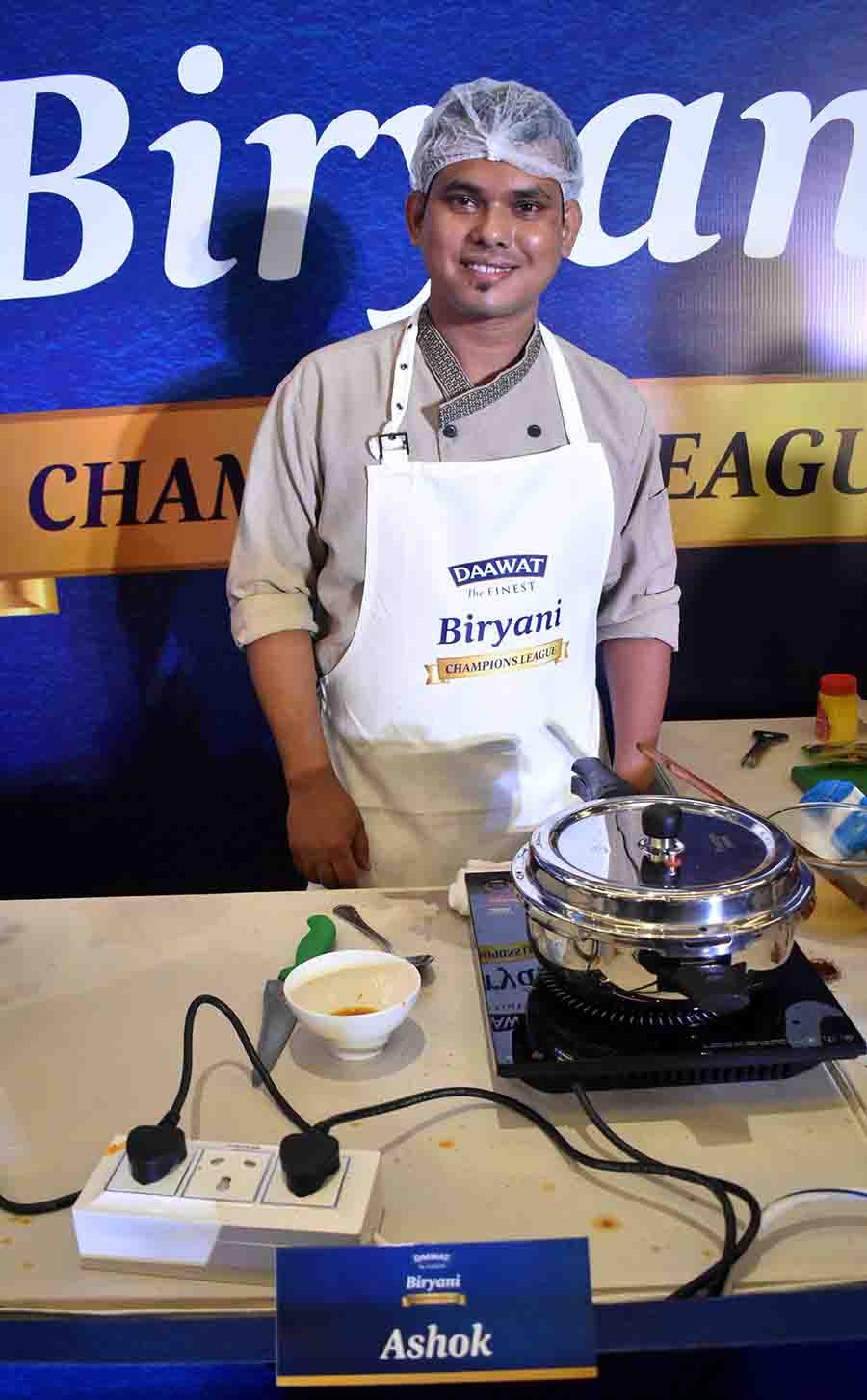 Participating chef at the Daawat Biryani Champions League, Md Hainul Haque tried to create a spicy Hyderabadi-style of biryani to win over the tastebuds of the distinguished judges 