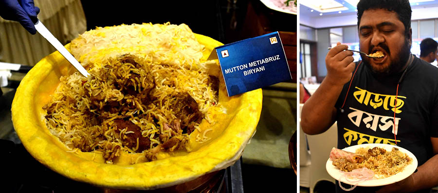 ITC’s kitchen served up Metiabruz Mutton Biryani, which guests devoured, undeterred by the early evening hour 