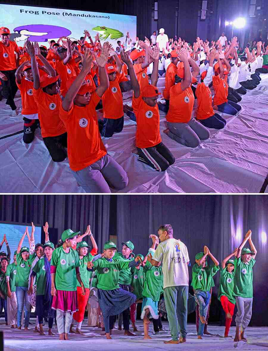 The Yoga Day celebrations at Science City saw the participation of youngsters on Wednesday