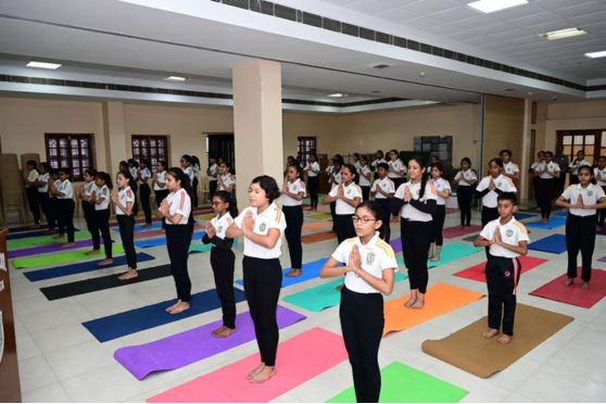 To bring about an all round development in the students, yoga ,comprising a series of poses and stretches with breathing techniques holds a prime place in the school curriculum.
