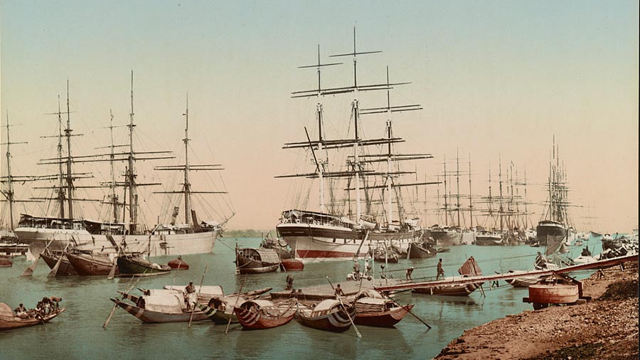 American ships at the Calcutta harbour