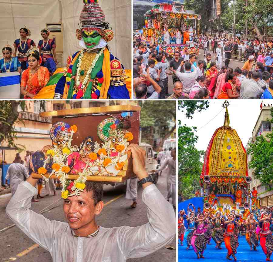 An annual procession and cultural programmes were organised by Iskcon on Tuesday on the occasion of Rath Yatra. The yatra began from Iskcon Temple and ended at Maidan. Hundreds of people gathered to pull the sacred rope of the chariot carrying Jagannath-Balaram-Subhadra. Folk dance forms were performed on the occasion  