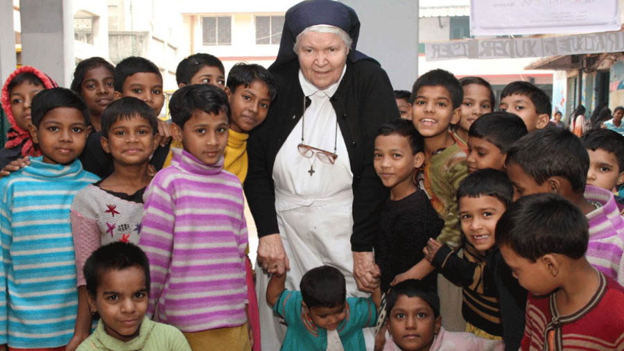 Sister Cyril with children