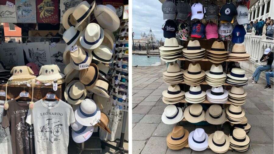 Shopping for hats from street stalls and boutiques is one of the small joys of a Venetian holiday 