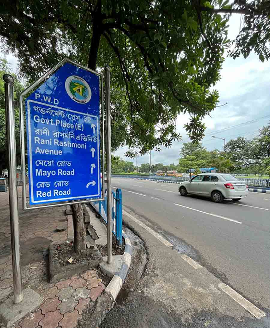 Newly installed road signages were spotted in the city on Tuesday  
