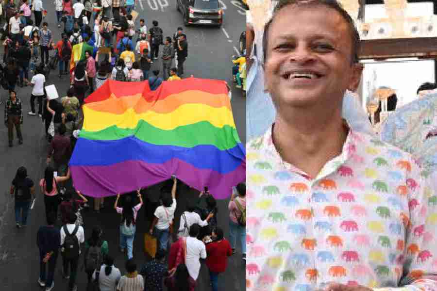 (l-r) Pride Walk in Calcutta, Sandip Roy