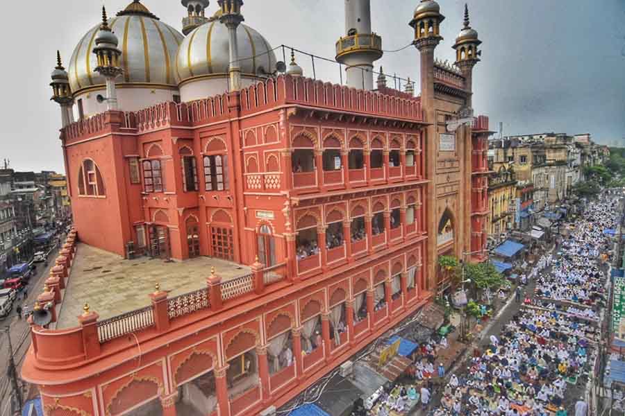 Namaz at Nakhoda Masjid in central Kolkata on the occasion of Eid ul Adha (Bakrid) on Thursday