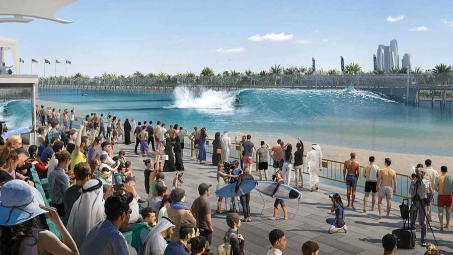 An artist's representation of the man-made wave pool coming up west of Abu Dhabi