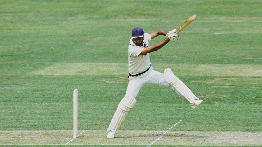 India Man of the Match Mohinder Amarnath plays a cut shot off the back foot to pick up runs during his innings of 26 during the 1983 Cricket World Cup final Match between India and West Indies at Lords