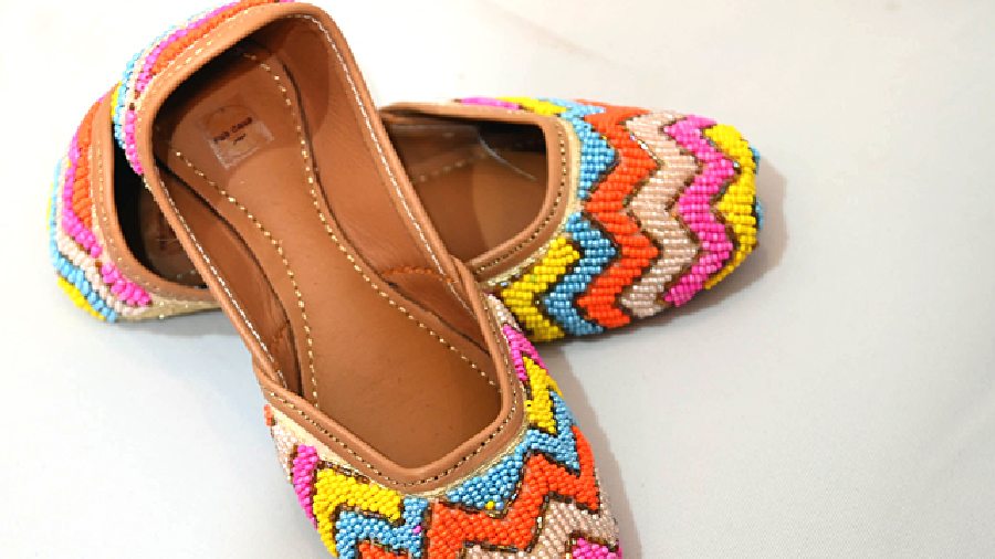 These hand-embroidered, multi-coloured jooties from Fabcasa (IG: @fabcasajaipur) would be a perfect match with any kind of ethnic wear for little girls. Price: Rs 1,450