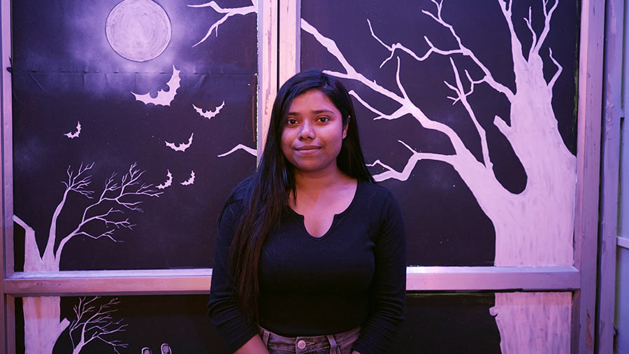 Bratati Das worked the graveyard shift to paint the wall of horrors
