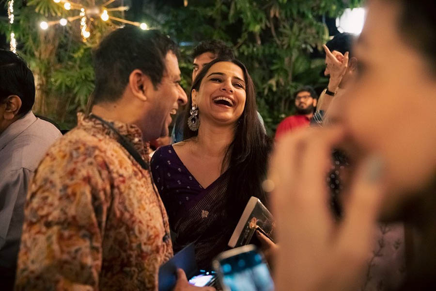 Vidya Balan shared a laugh with Joy Sengupta.