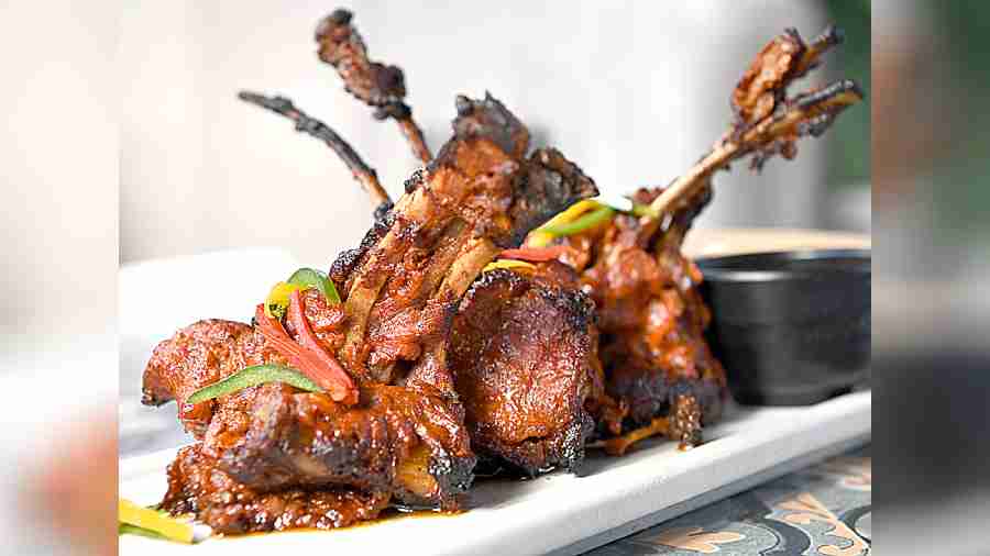 Peshawari Burrah are luscious lamb chops marinated overnight in special spices and slow-cooked in charcoal tandoor.