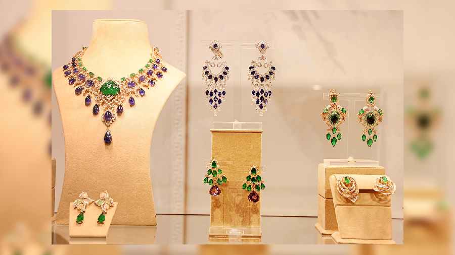A display of Farah Khan’s jewellery