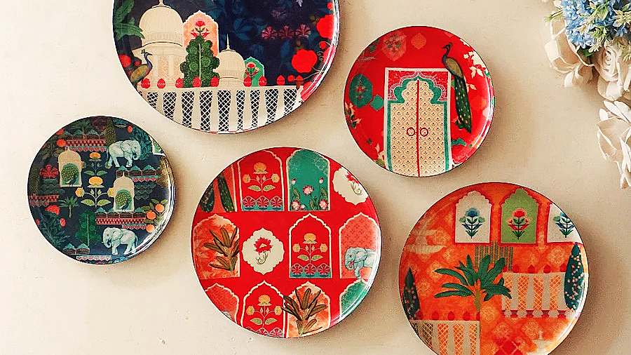  Elevate any corner of your home with these vintage wall plates. Their vibrant colours and unique designs are a must-have this season. Rs 4,299 @ ritualistic.in