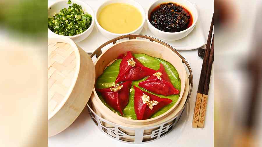 Juicy, well-spiced and melt-inthe-mouth silky, these Sichuan Lamb Dumplings with gold leaf are easily one of the best lamb dumplings in the city at the moment.