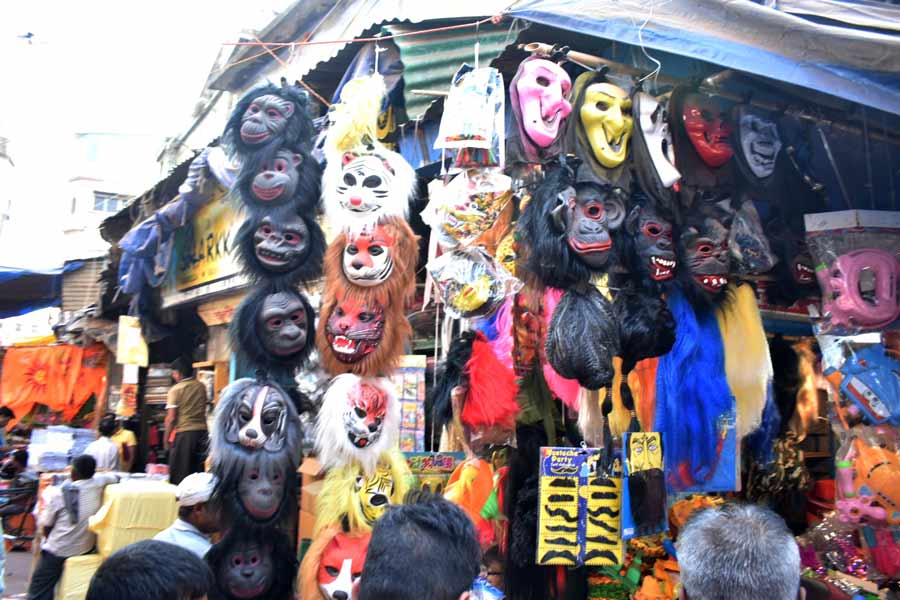 Colourful caps, wigs and headgears are also registering a steady demand. In order to save their hair from toxic and chemical-added colours, mainly female customers are keen on such items. These are priced between Rs 30 and Rs 100
