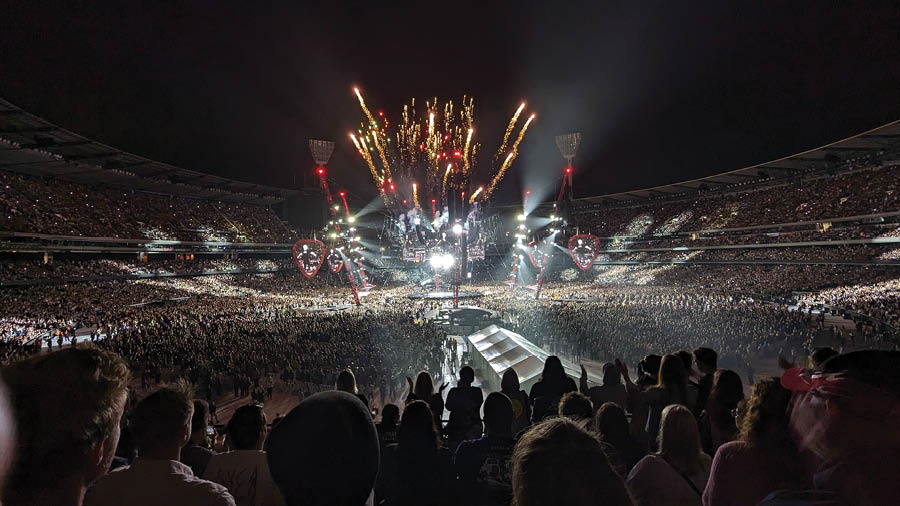 Fireworks revved up the packed stadium and added to the spectacle 