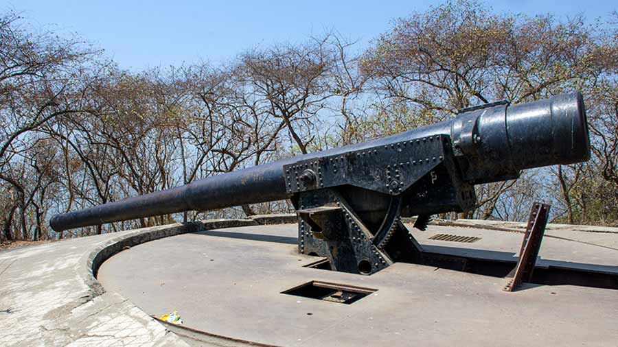 One of the cannons overlooking Thane Creek