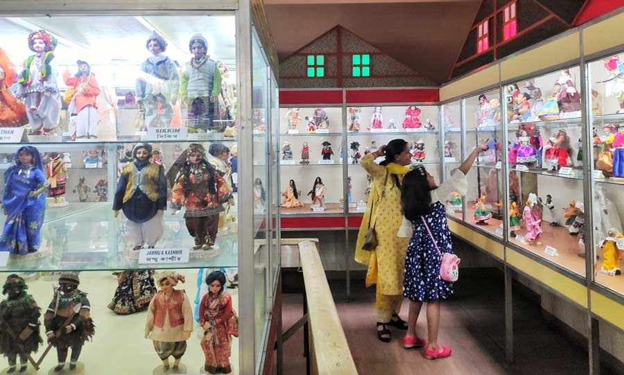 Children with their parents at the dolls gallery at Nehru Children’s Museum, Kolkata, on Friday. The dolls gallery has had 1.2 crore visitors since its inception. Dolls from 92 countries are displayed here. There is a second dolls gallery where dolls from 37 countries are displayed. In addition, there is a Ganesh Gallery displaying over 300 Ganesh Idols 