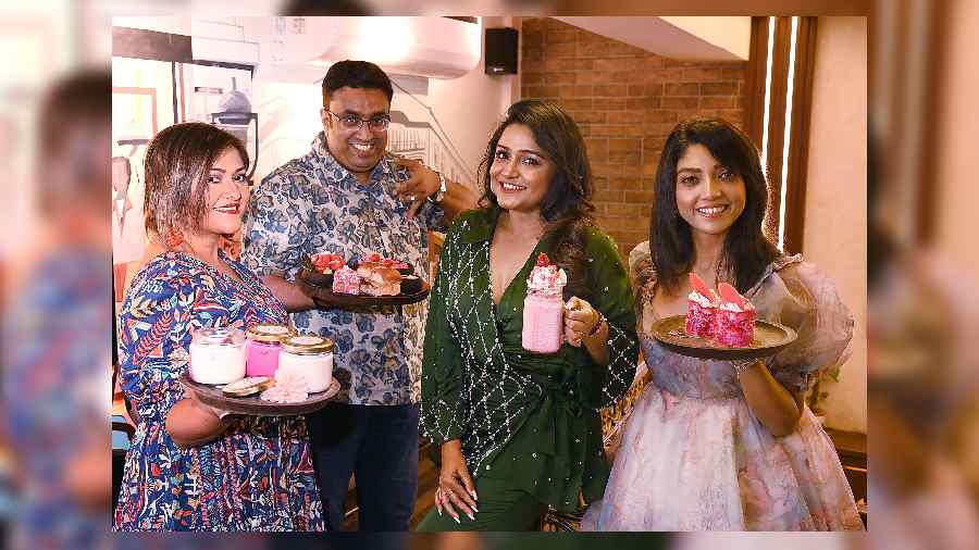 From left: Koneenica Banerjee, Raajhorshee De, Sayantani Guhathakurta and Devlina Kumar at the launch of Dunkel Braun’s International Women’s Day special menu
