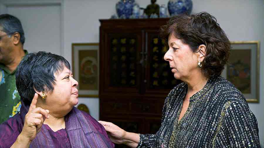 Meira Chand (right) with the author. 