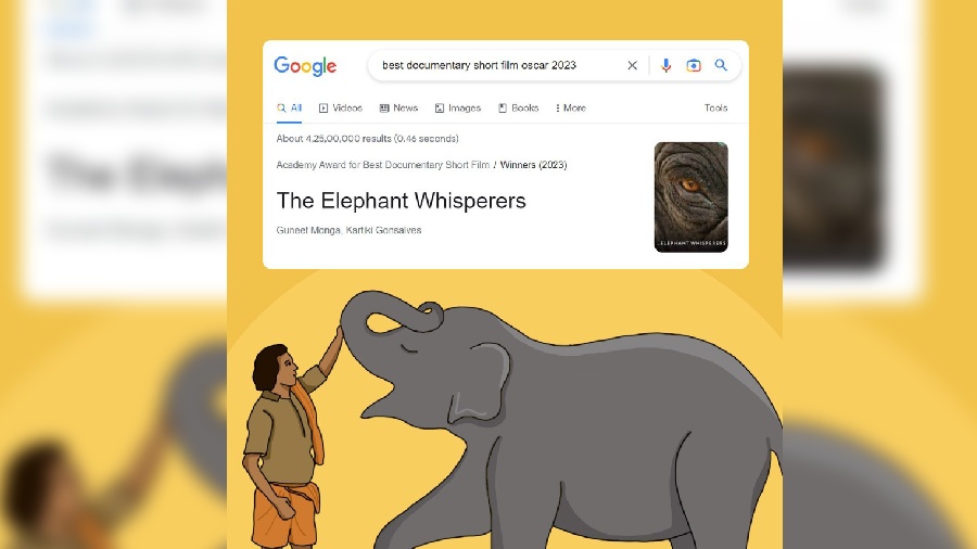 Google India celebrated India's Oscar win by posting about the 'The Elephant Whisperers' on their Instagram handle.