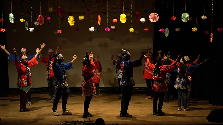 A dance — ‘Bon Odori’ — being performed on the occasion