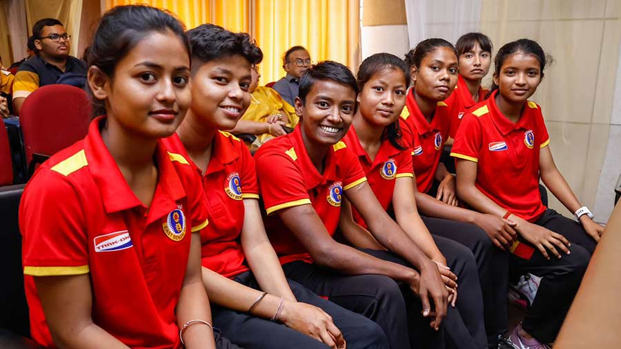 East Bengal players at the event