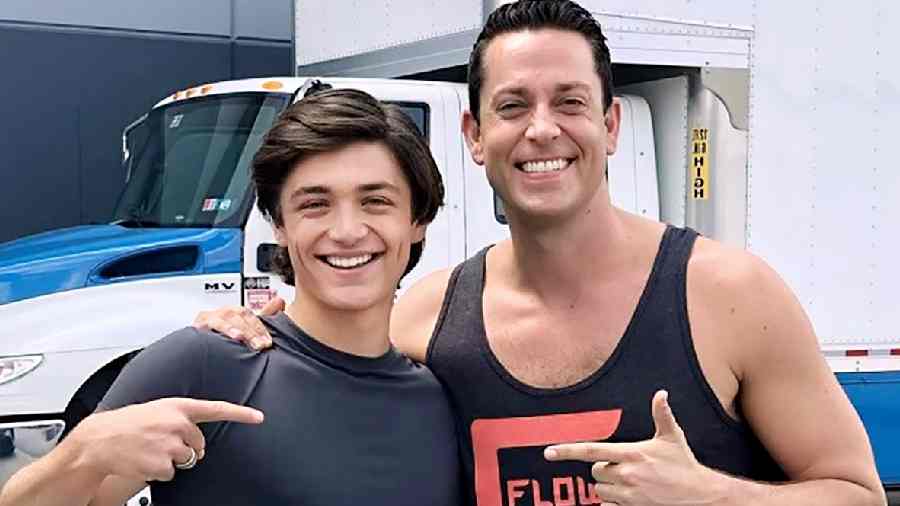 Asher Angel with Zachary Levi
