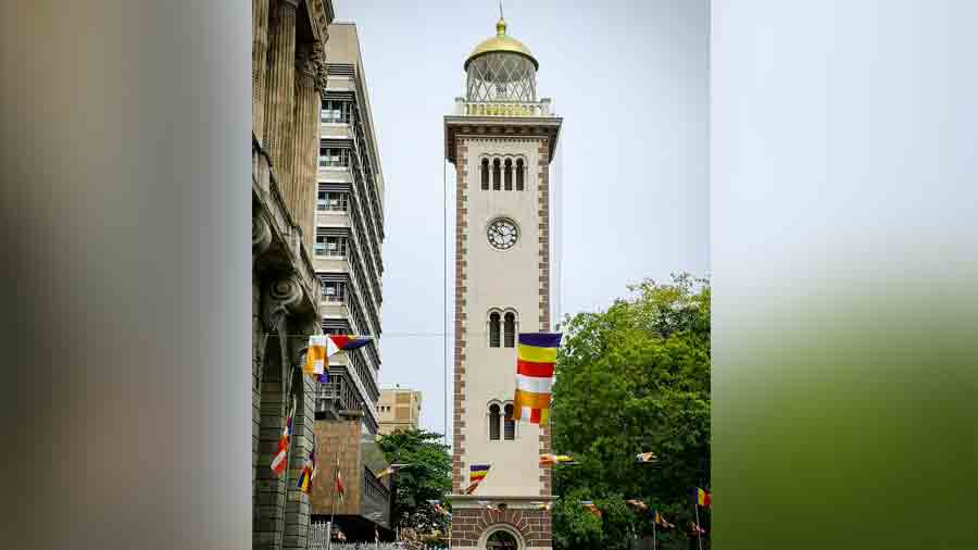 The clock tower in the Fort area dates back to 1856