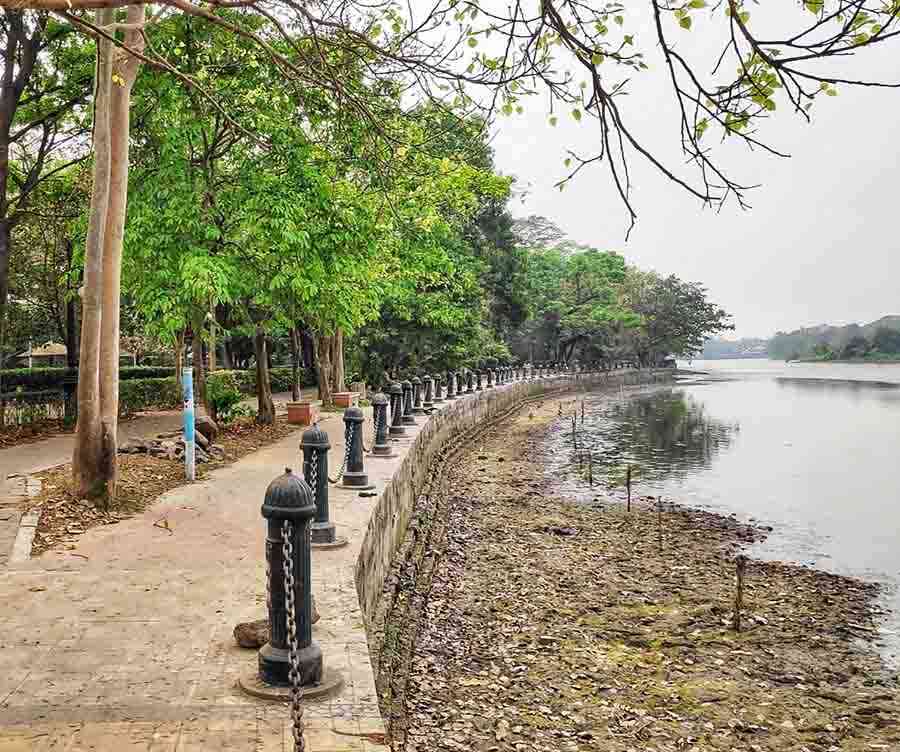 The water level at Rabindra Sarobar has gone down following a prolonged dry spell in Kolkata. Kolkata has been experiencing an inter-seasonal dry spell. Kolkata usually witnesses spells of light and smart showers and cloudy conditions around the middle of January. However, this year’s winter-spring tenure has remained extremely dry.