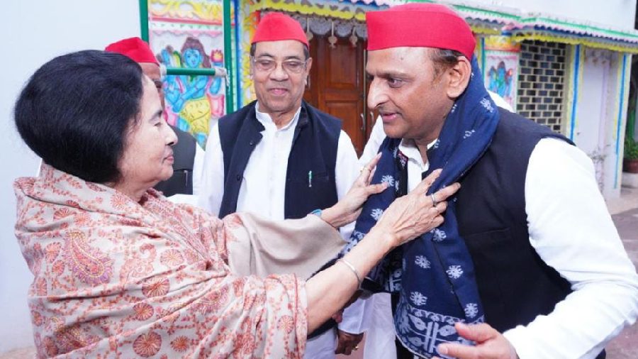 Nanda was among the leaders present at the meeting where SP leaders like Shivpal Singh Yadav also flanked their party chief.