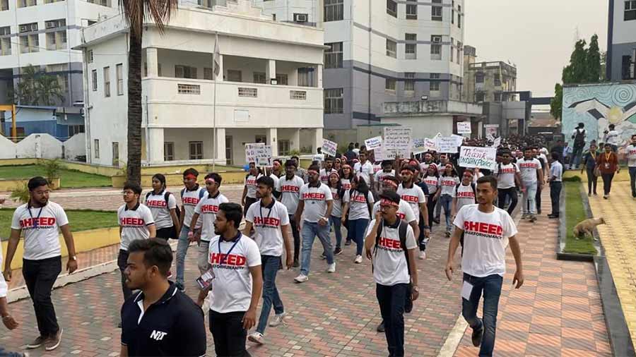 Students at the walkathon