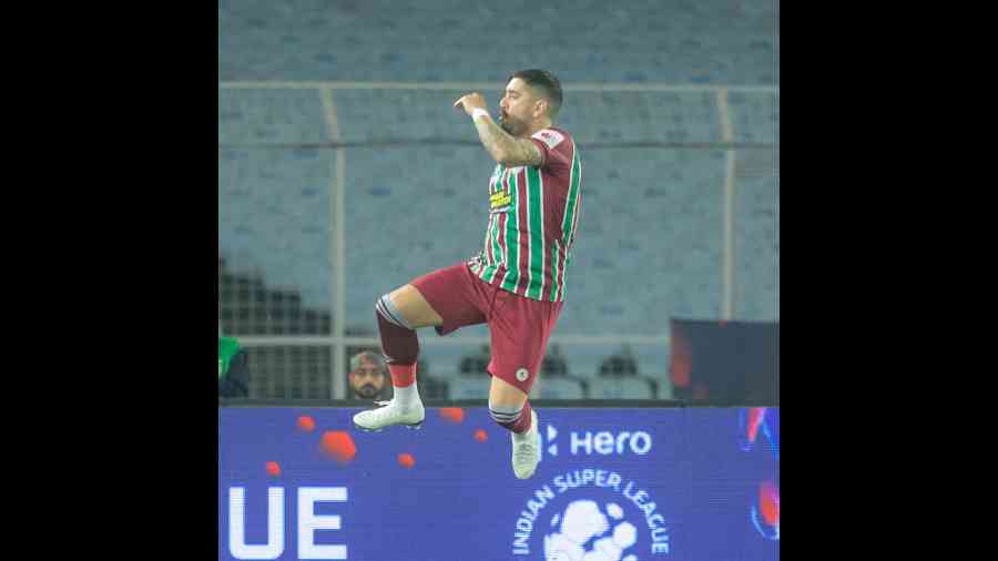 Dimitri Petratos celebrates after scoring a goal in the final