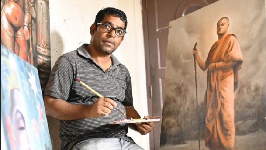 Shyamal Naiya at his studio