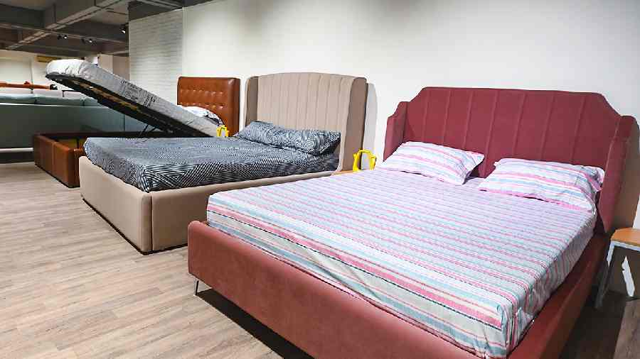 Upholstered beds with large storing space are trending in Europe and USA. Fabric and faux leather give life to the beds.