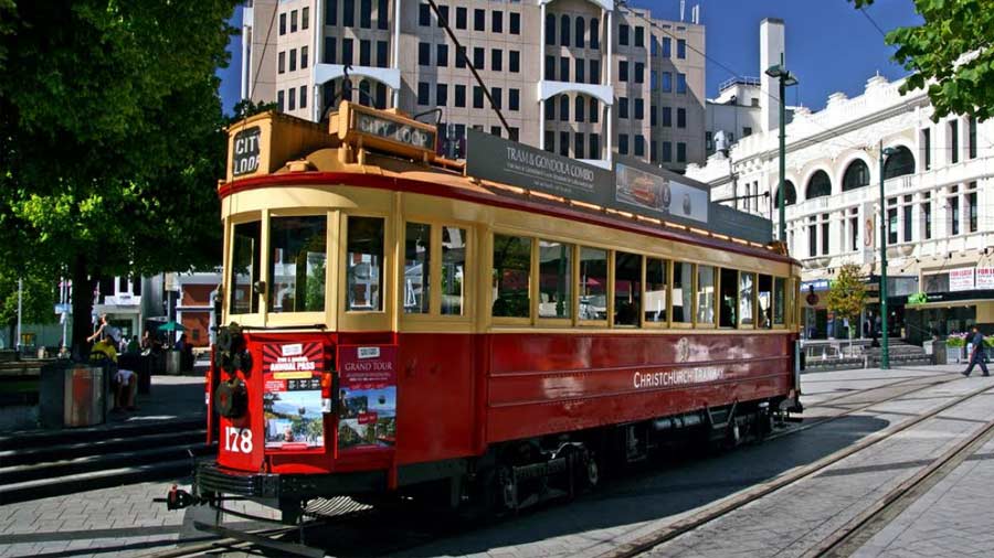 A refurbished tram from the 1920s that now runs in Christchurch, Melbourne