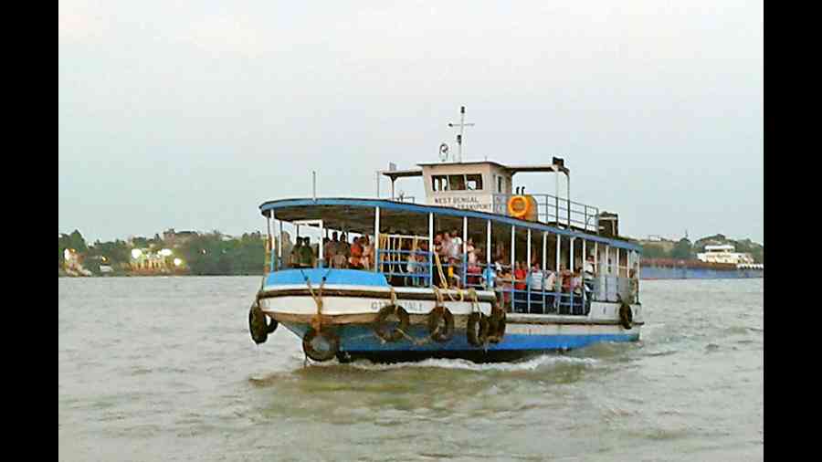 A diesel-powered ferry on the Hooghly. Such vessels will be replaced by electric ones