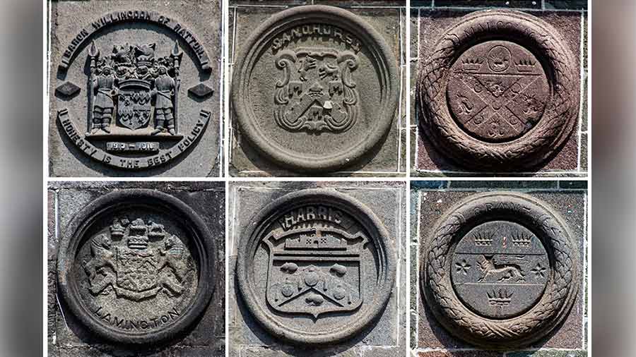 Crests of different governors of Bombay
