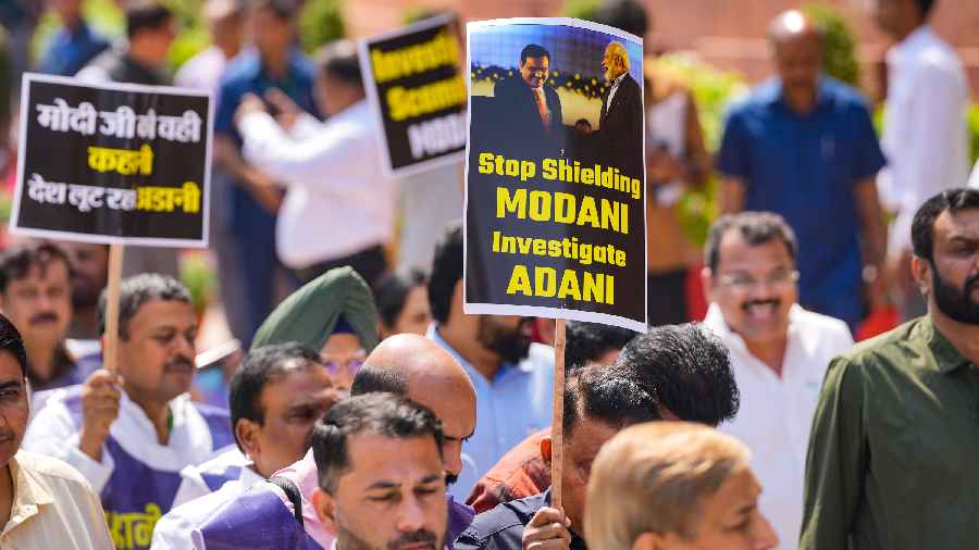 Gautam Adani | Opposition Leaders Stage Protest March In Parliament ...