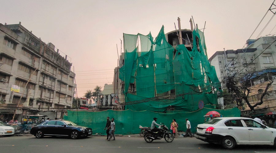 Jaya cinema covered up for demolition. 