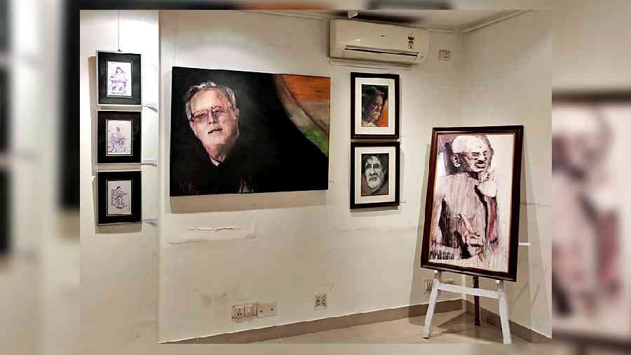 A glimpse of the artwork on display at Maya Art Space