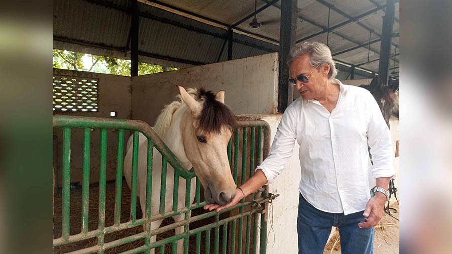 Anil Mukerji, who was the CEO and managing member of the historic Tollygunge Club for 14 years, at the club’s stables 