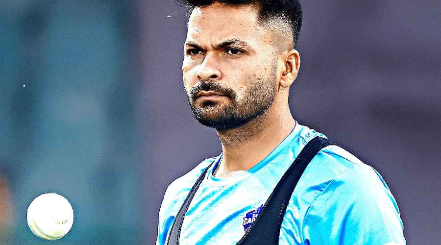 Bengal pacer Mukesh Kumar in the Delhi Capitals camp.