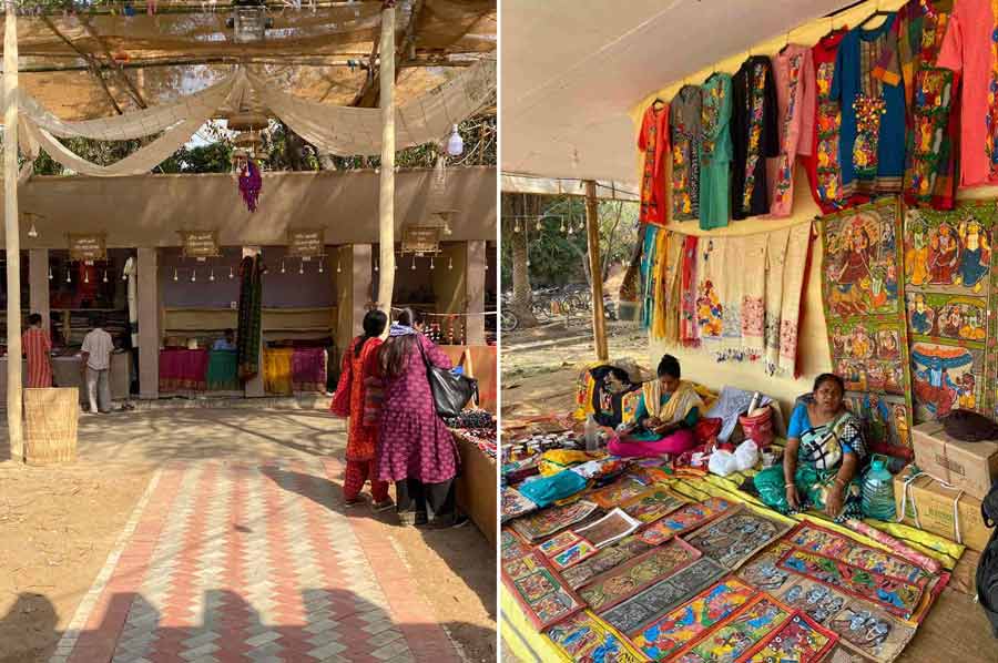Glimpses of the Nabanna Mela as artisans display their stalls and wares