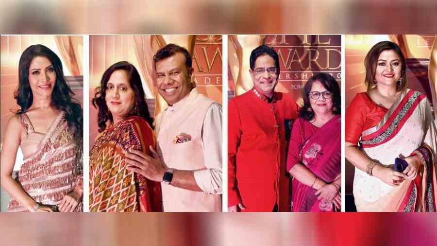 (L-R) Richa Sharma, Suman and Abhishek Kajaria, Suborno Bose and Sanjukta Bose, Koneenica Banerjee